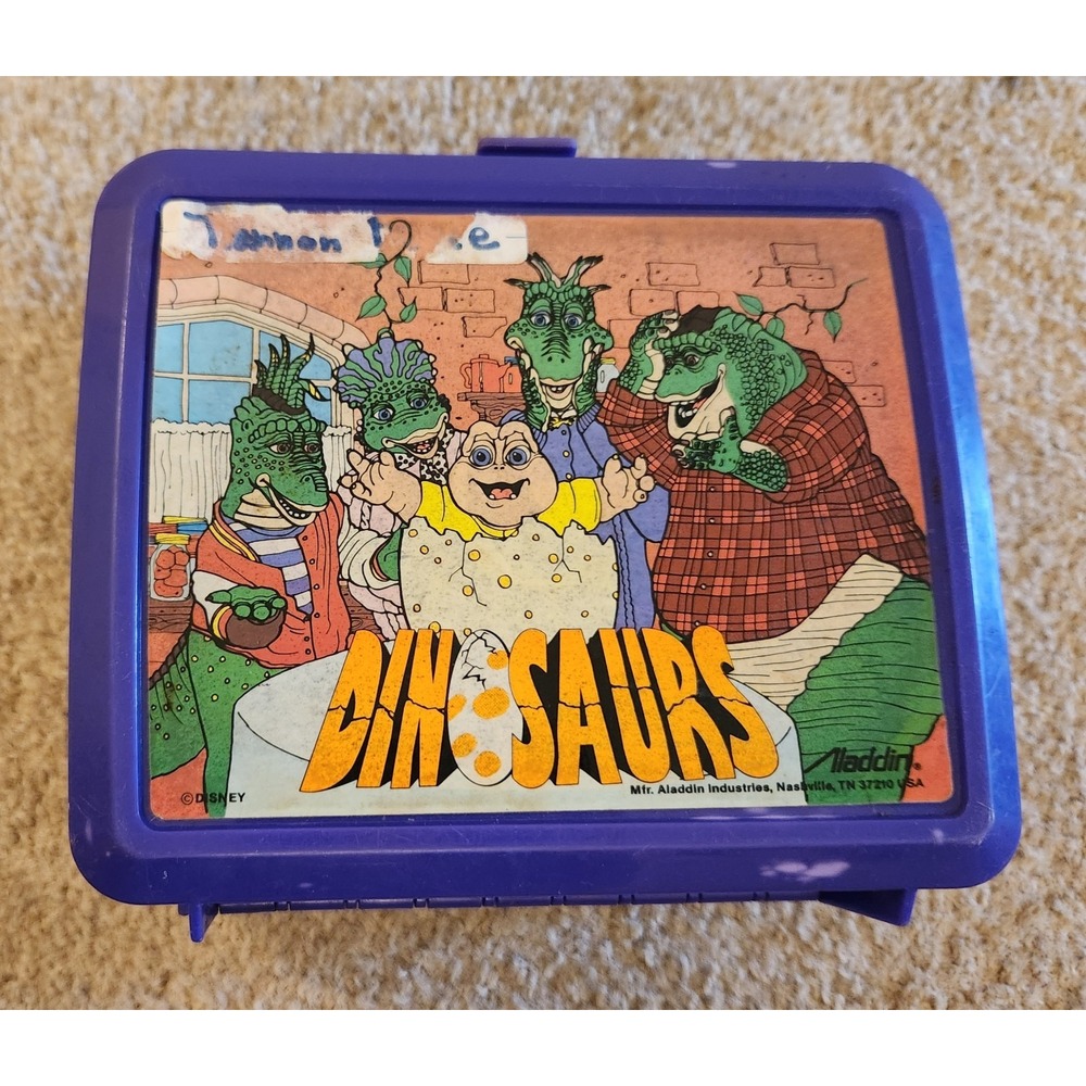 Vintage 1990s Disney Dinosaurs Purple Plastic Lunchbox 90s No Thermos